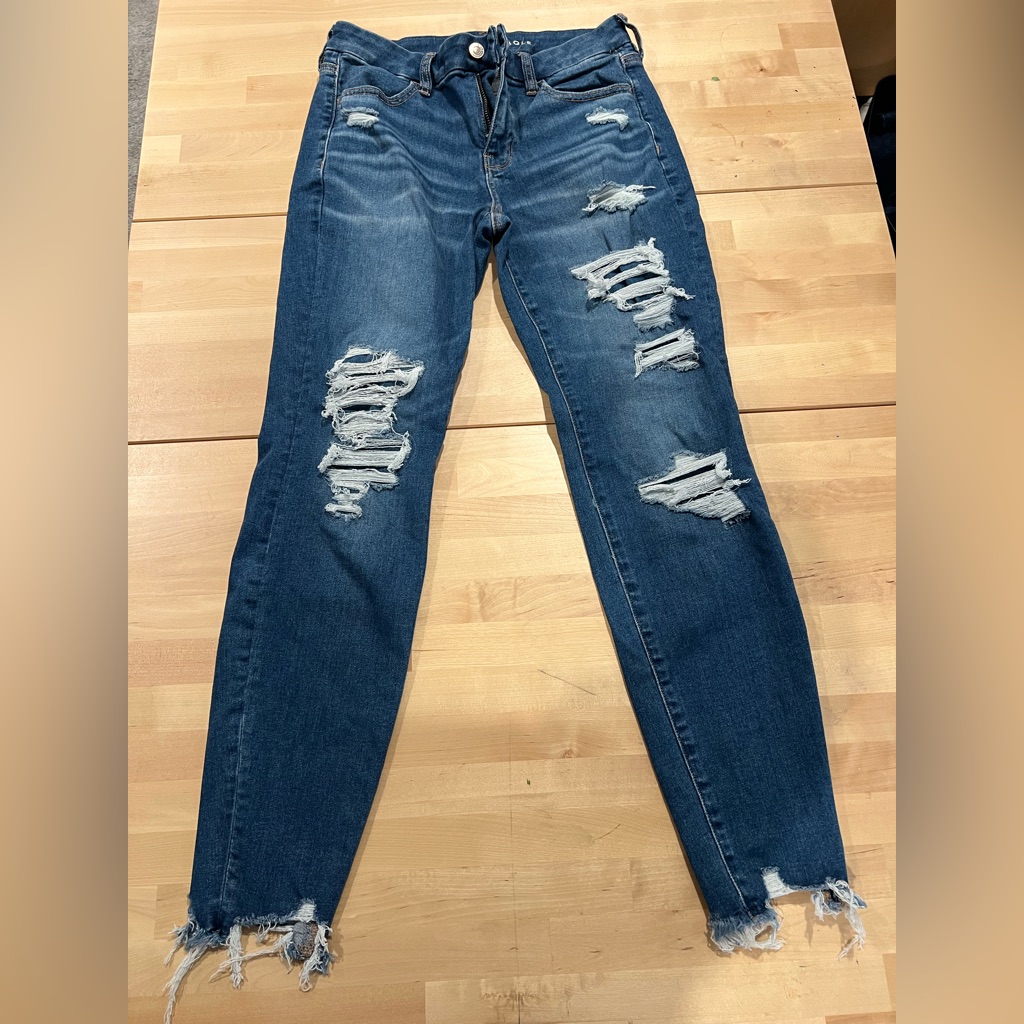 Distressed American Eagle Blue Women's Jeans Womens Size 6